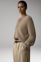 Women's Cardigan with Button Front and Textured Surface