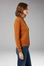 Women's Cardigan with High Neckline and Button Closure