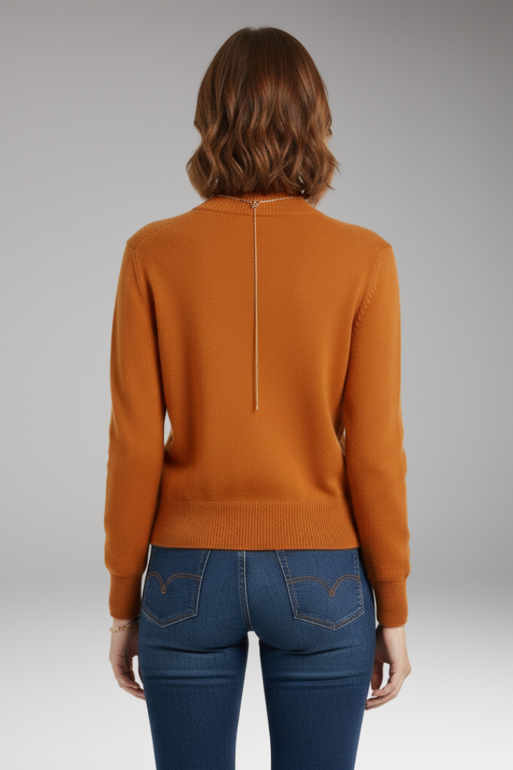 Women's Cardigan with High Neckline and Button Closure