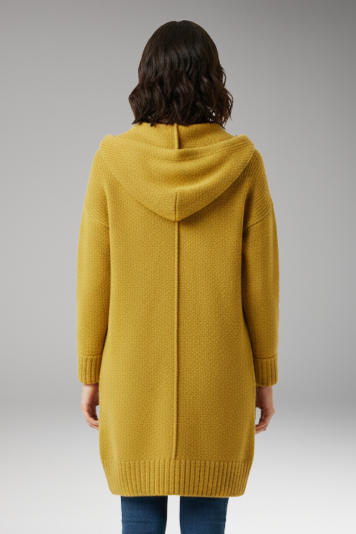 Women's Cardigan with Hood and Button Closure