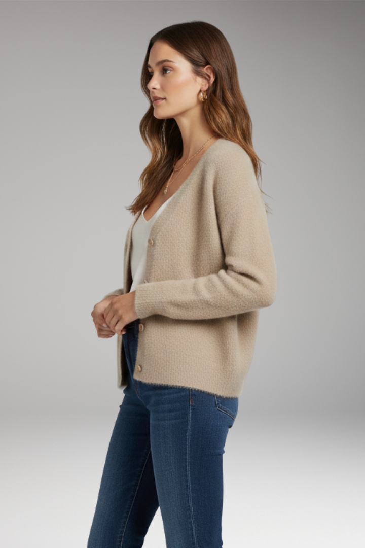 Women's Cardigan with Regular Fit and Button Closure
