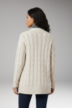 Women's Cardigan with V-Neckline and Textured Surface