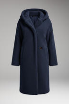 Women's Coat with Hood and Button Closure