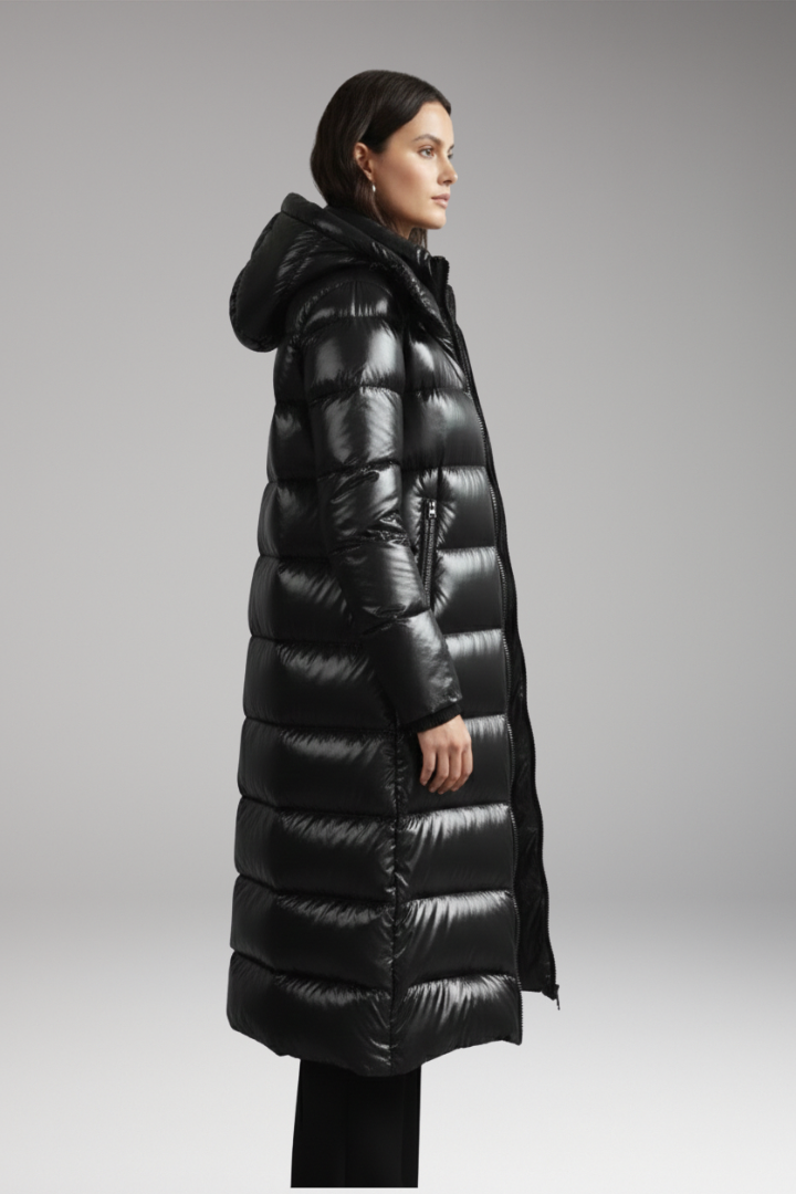 Women's Coat with Hood and Full Zip