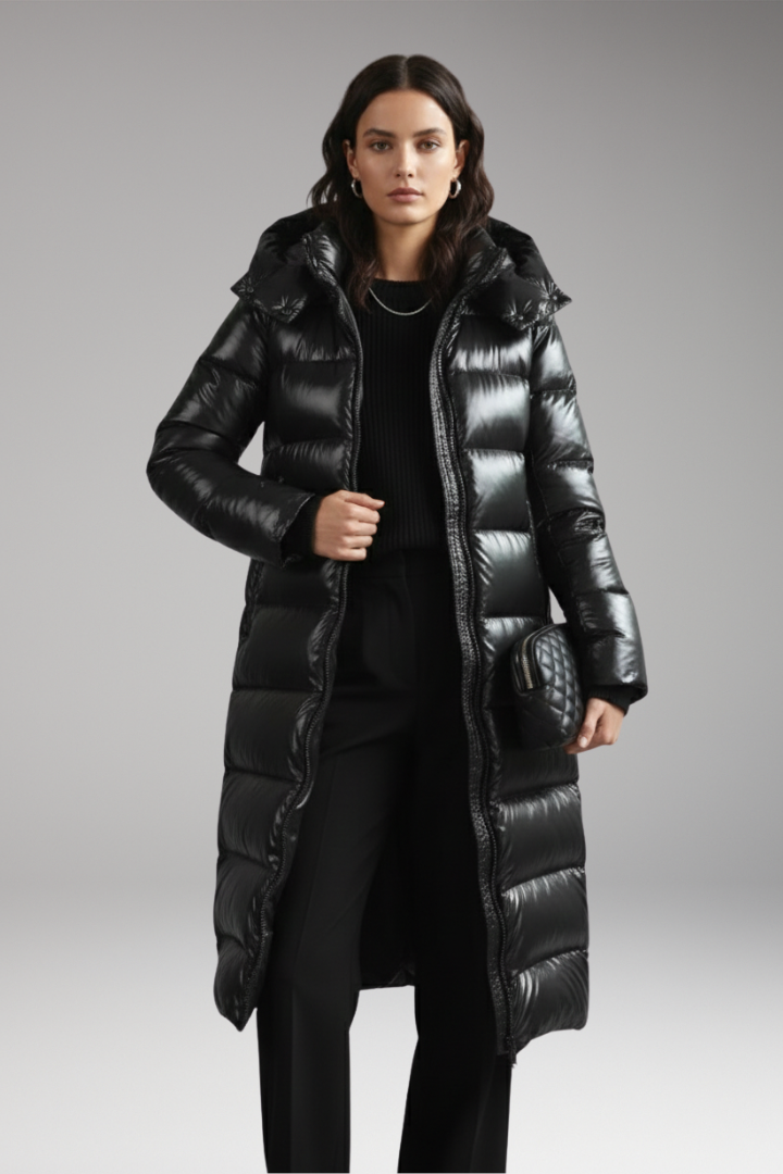 Women's Coat with Hood and Full Zip