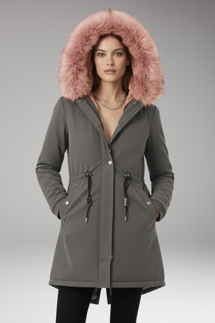 Women's Coat with Hood and Insulated Interior