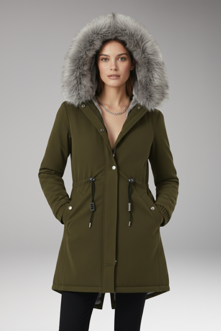 Women's Coat with Hood and Insulated Interior