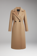 Women's Coat with Notched Collar and Button Placket