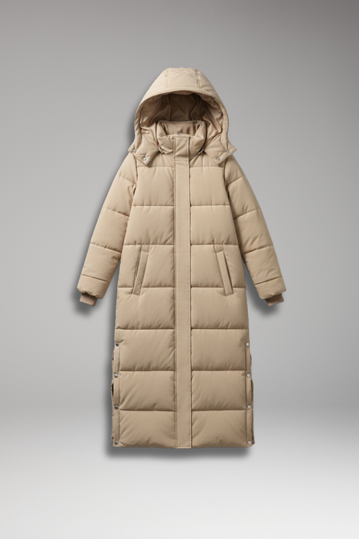 Women's Coat with Quilted Surface and Long Length