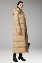 Women's Coat with Quilted Surface and Long Length