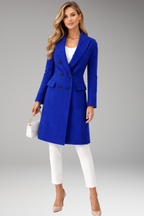 Women's Coat with Shawl Collar and Waist Belt