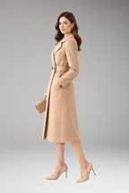 Women's Coat with Stand Collar and Zip Closure