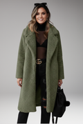 Women's Coat with Wide Collar and Straight Sleeves