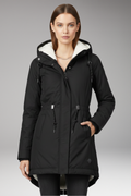 Women's Hooded Coat with Zip Closure and Side Pockets