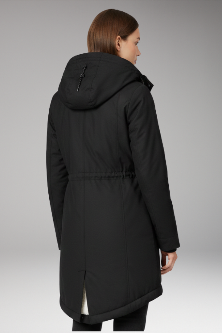 Women's Hooded Coat with Zip Closure and Side Pockets
