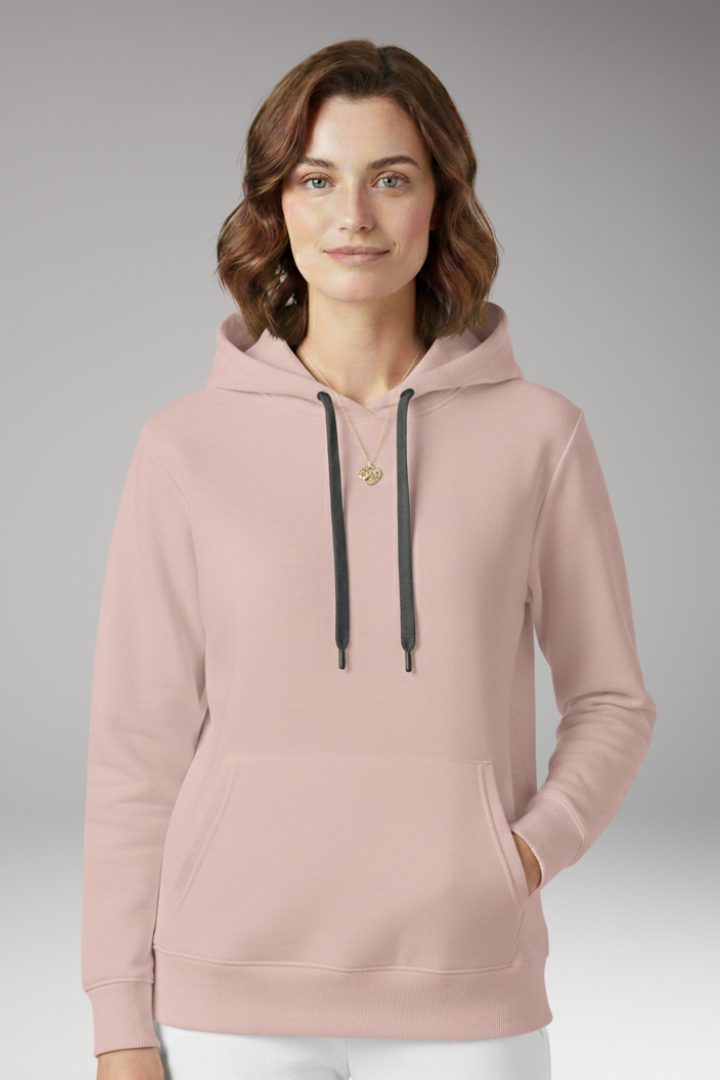 Women's Hoodie with Adjustable Hood and Ribbed Edges