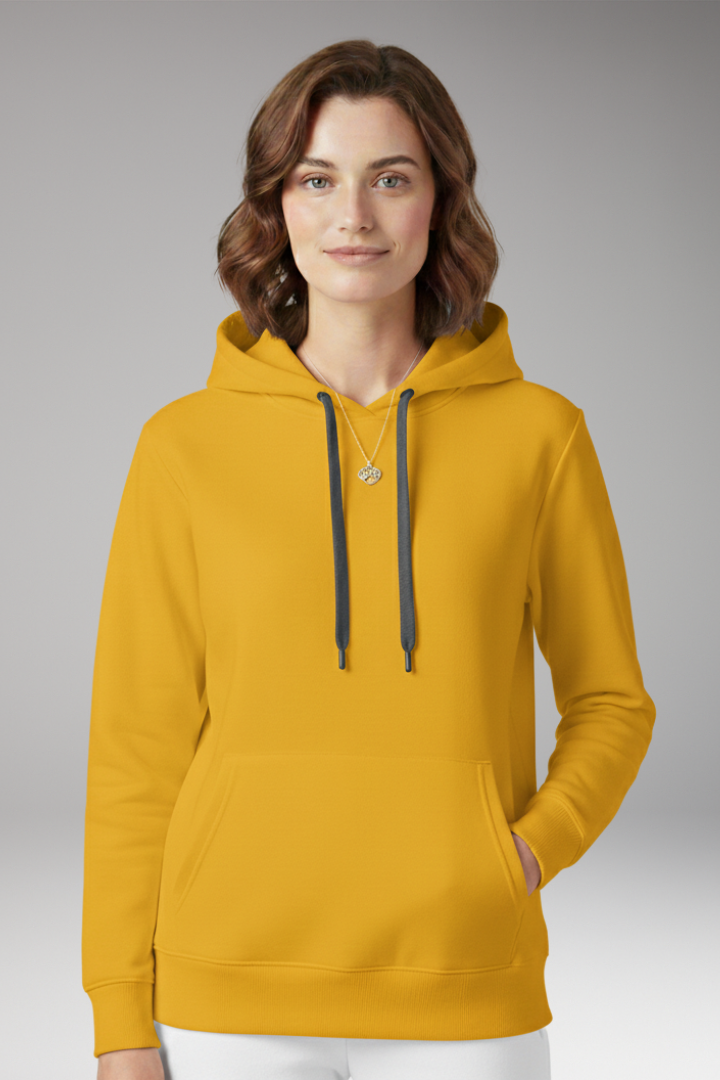 Women's Hoodie with Adjustable Hood and Ribbed Edges