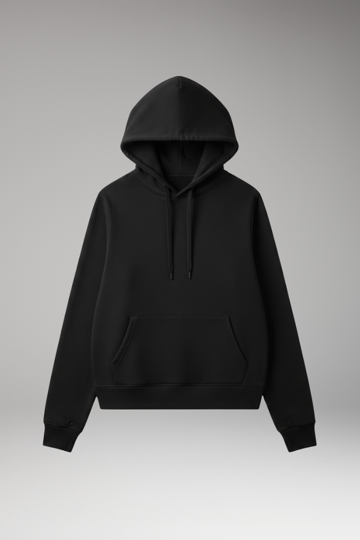 Women's Hoodie with Adjustable Hood and Ribbed Edges