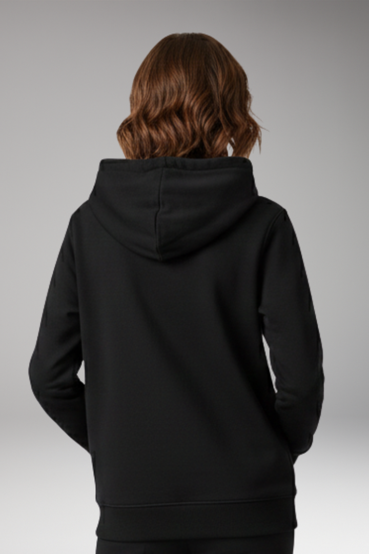 Women's Hoodie with Adjustable Hood and Ribbed Edges