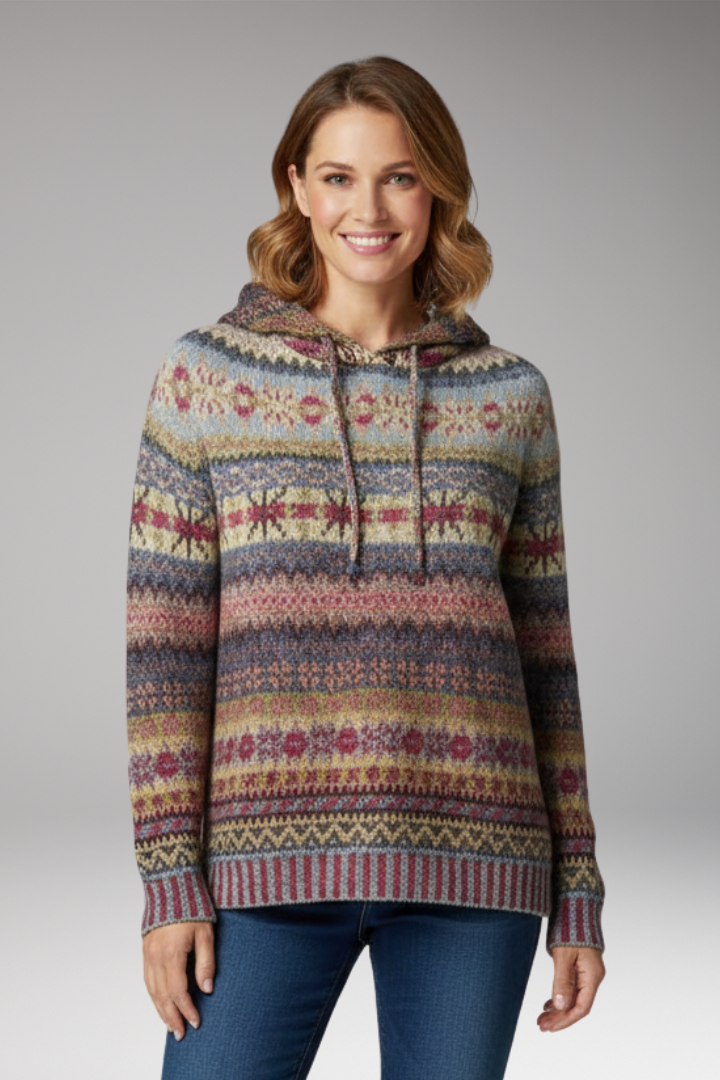 Women's Hoodie with Attached Hood and Long Sleeves