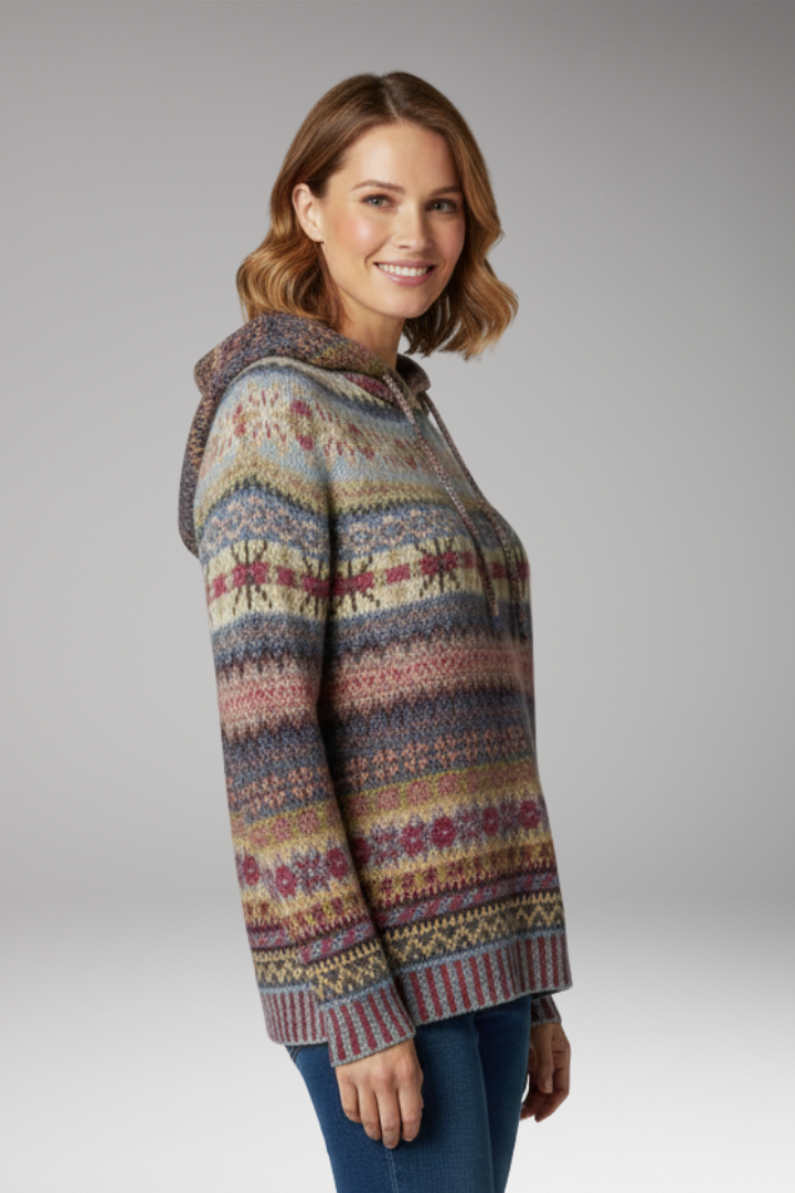 Women's Hoodie with Attached Hood and Long Sleeves