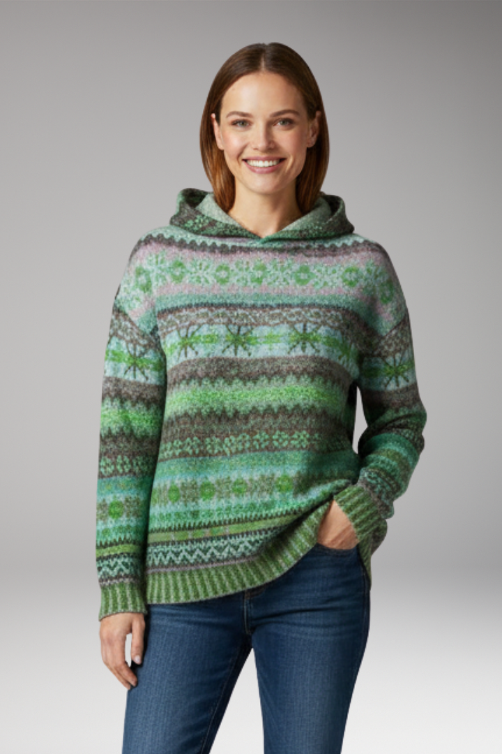 Women's Hoodie with Attached Hood and Long Sleeves