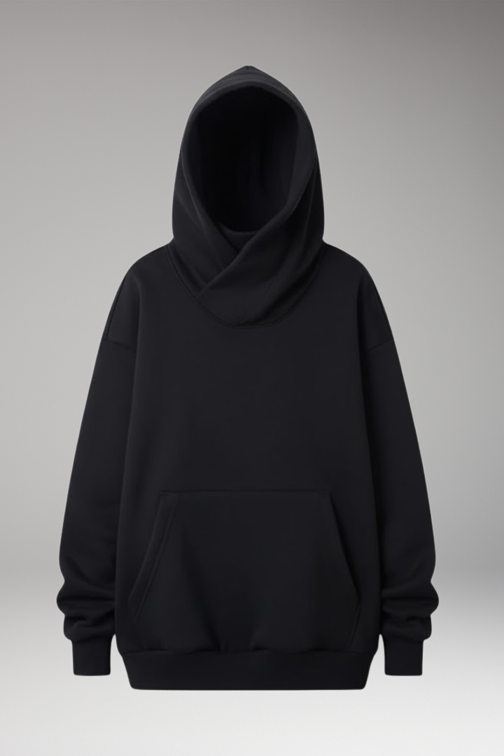 Women's Hoodie with High Neckline and Wide Hood