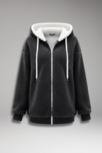 Women's Hoodie with Zip Closure and Adjustable Hood