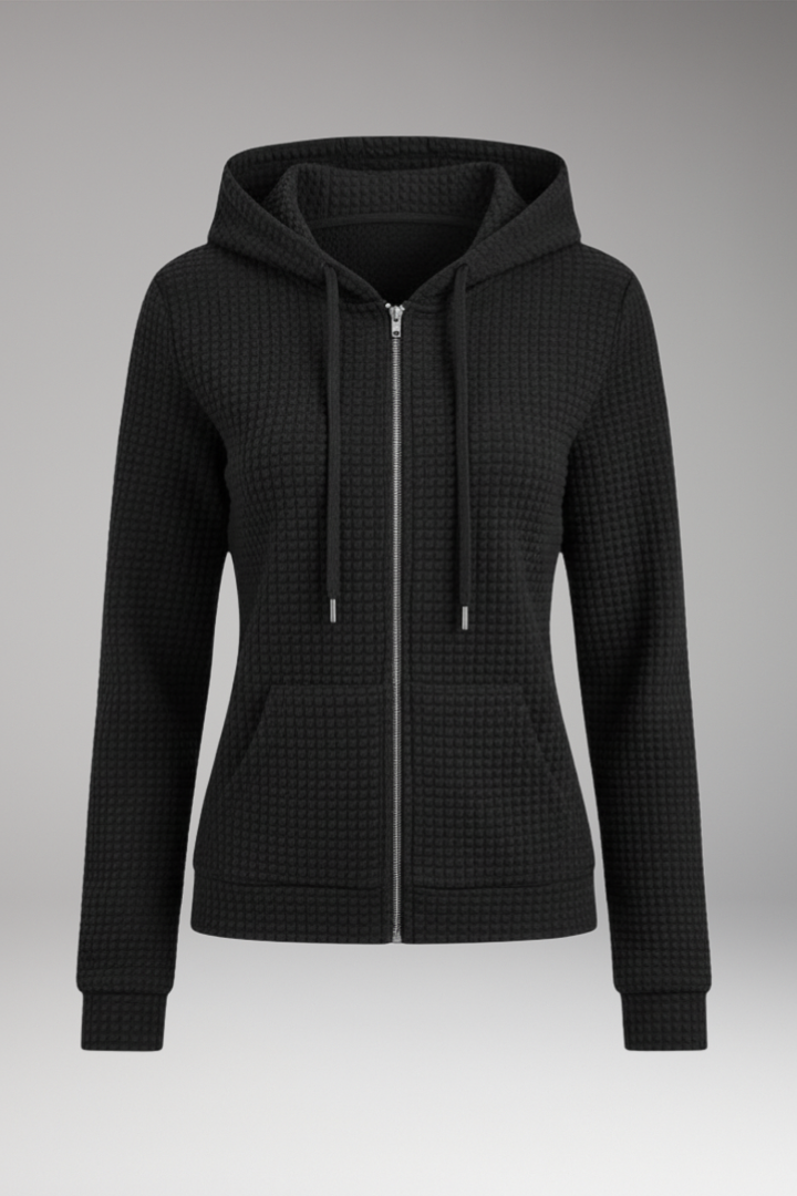 Women's Hoodie with Zipper and Drawstring Hood