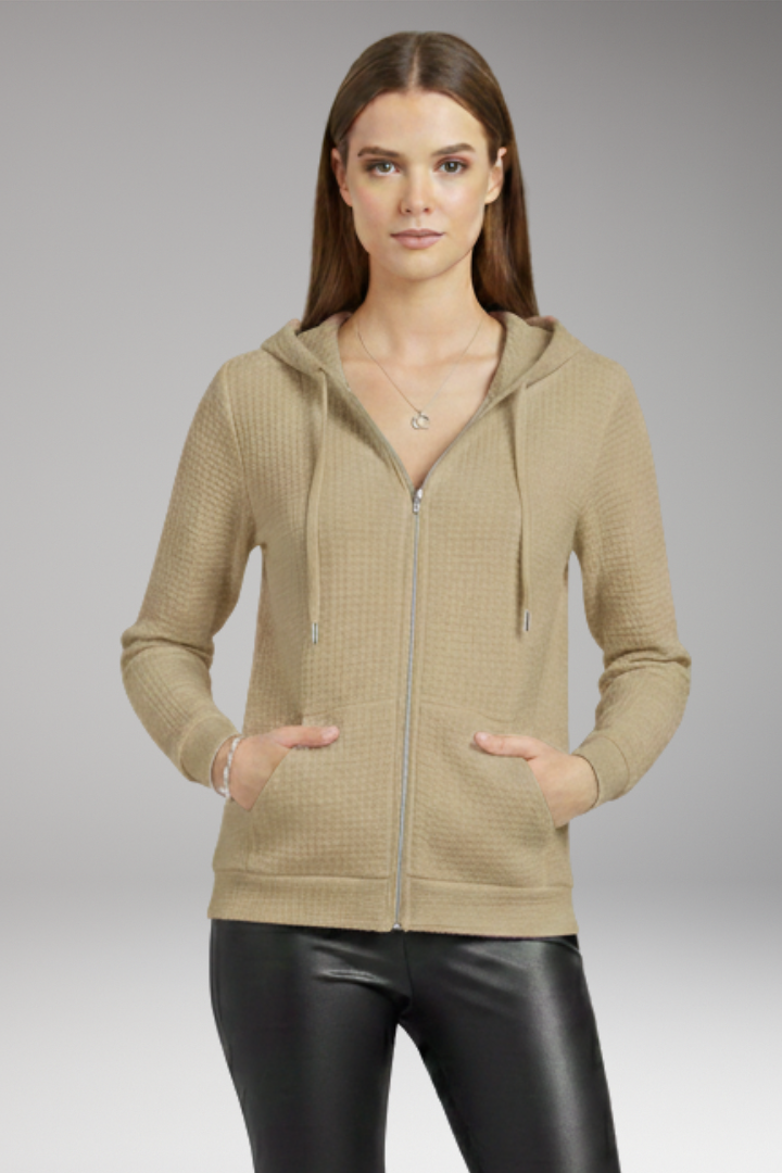 Women's Hoodie with Zipper and Drawstring Hood