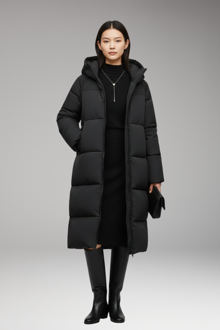 Women's Jacket with Front Zipper and Quilted Surface