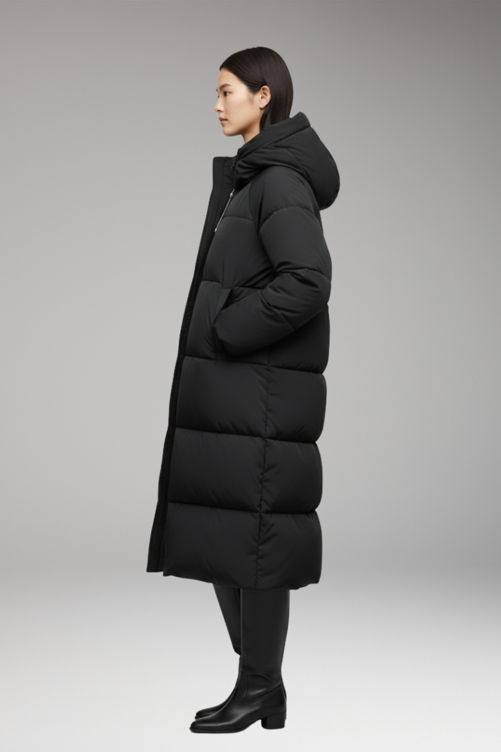 Women's Jacket with Front Zipper and Quilted Surface