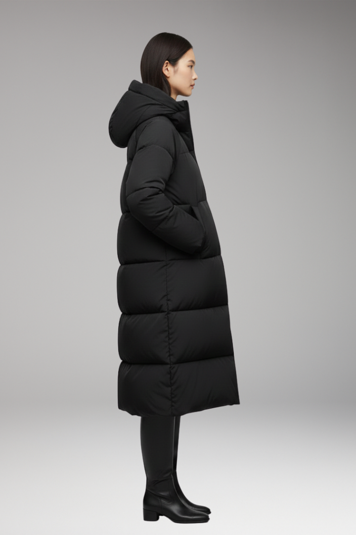 Women's Jacket with Front Zipper and Quilted Surface