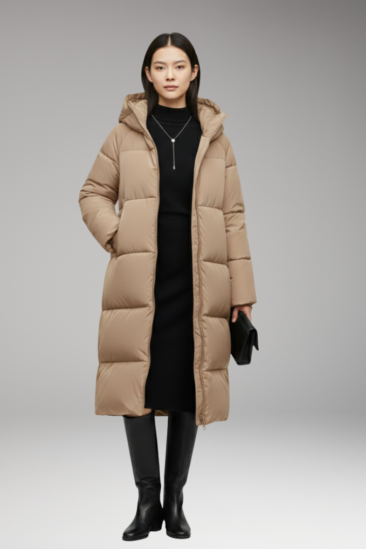 Women's Jacket with Front Zipper and Quilted Surface