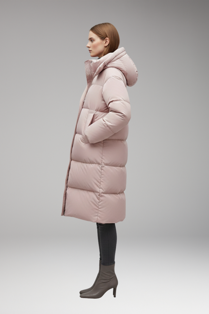 Women's Jacket with Full Zipper and Fixed Hood