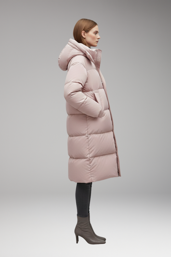 Women's Jacket with Full Zipper and Fixed Hood