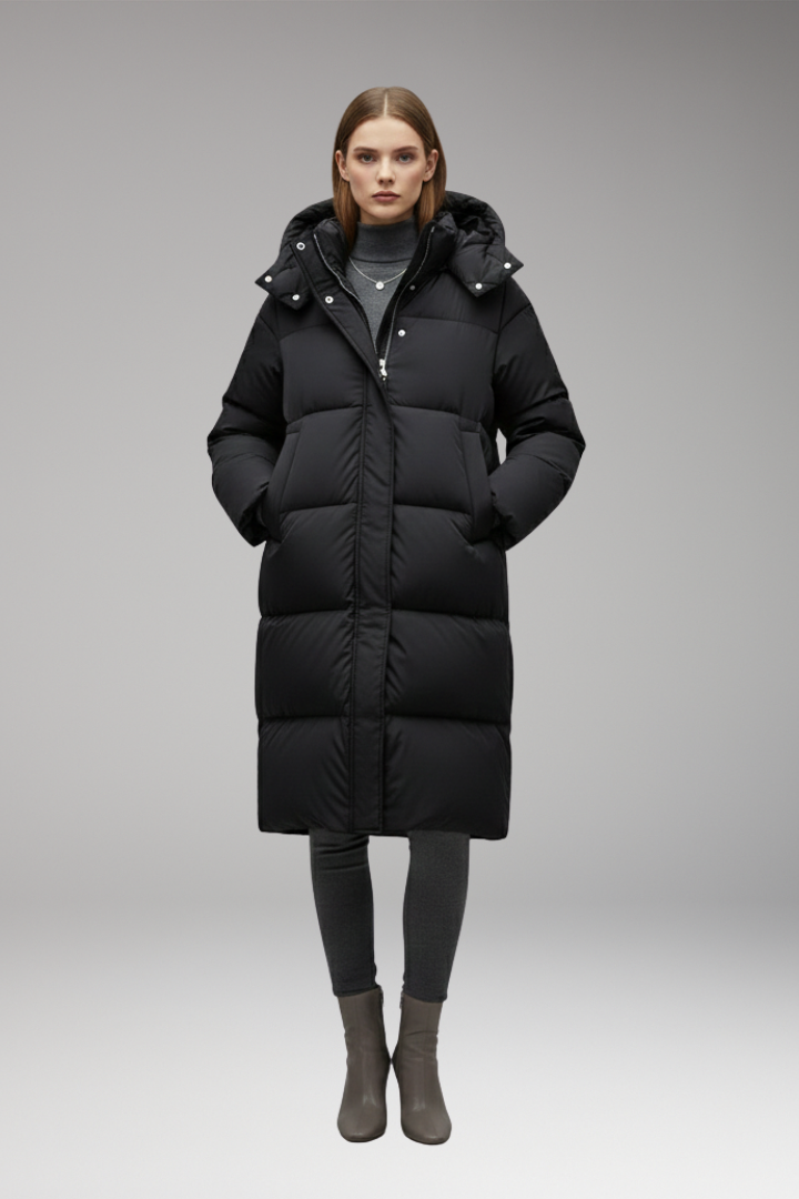 Women's Jacket with Full Zipper and Fixed Hood