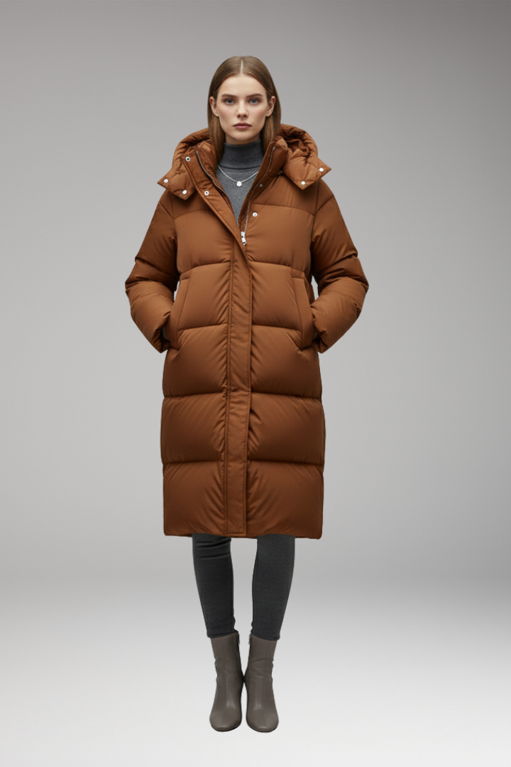 Women's Jacket with Full Zipper and Fixed Hood