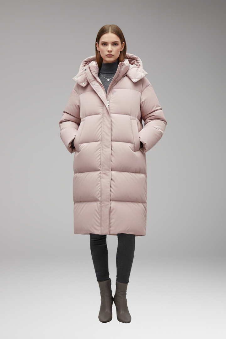 Women's Jacket with Full Zipper and Fixed Hood