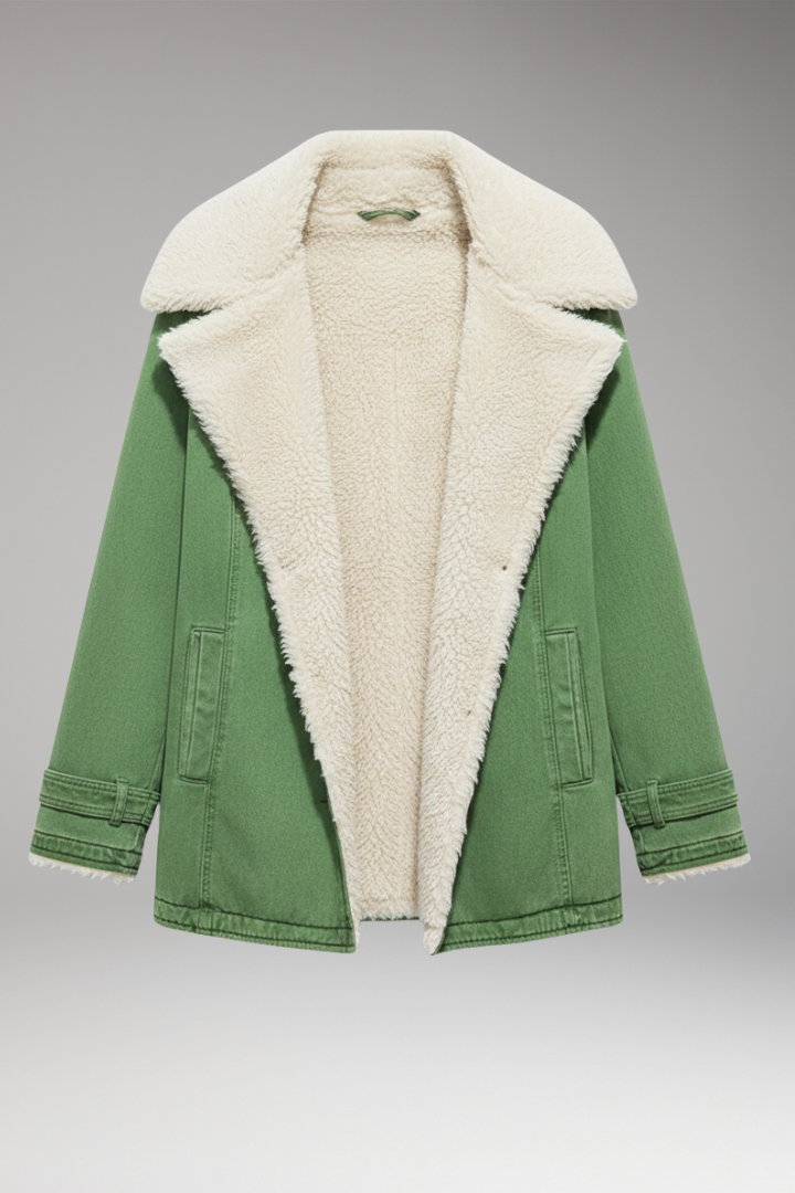 Women's Jacket with High Collar and Front Zipper