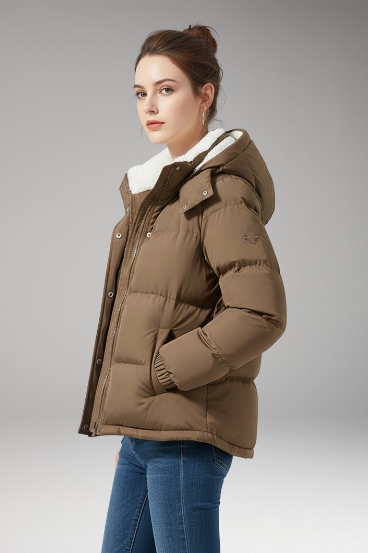Women's Jacket with Hood and Fleece Lining