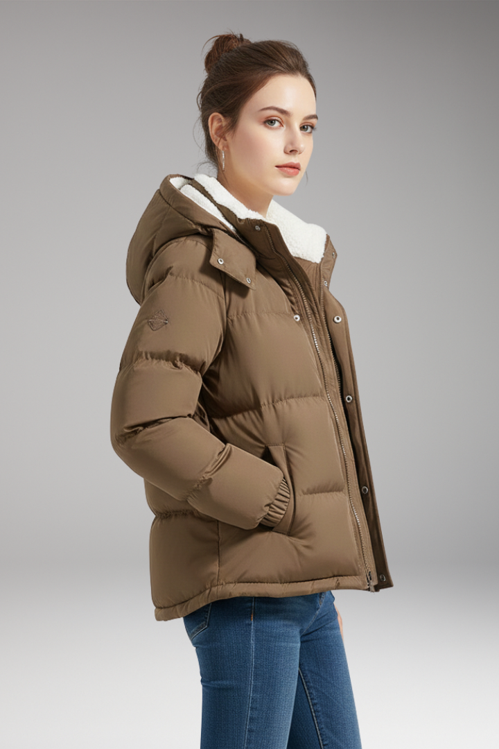 Women's Jacket with Hood and Fleece Lining