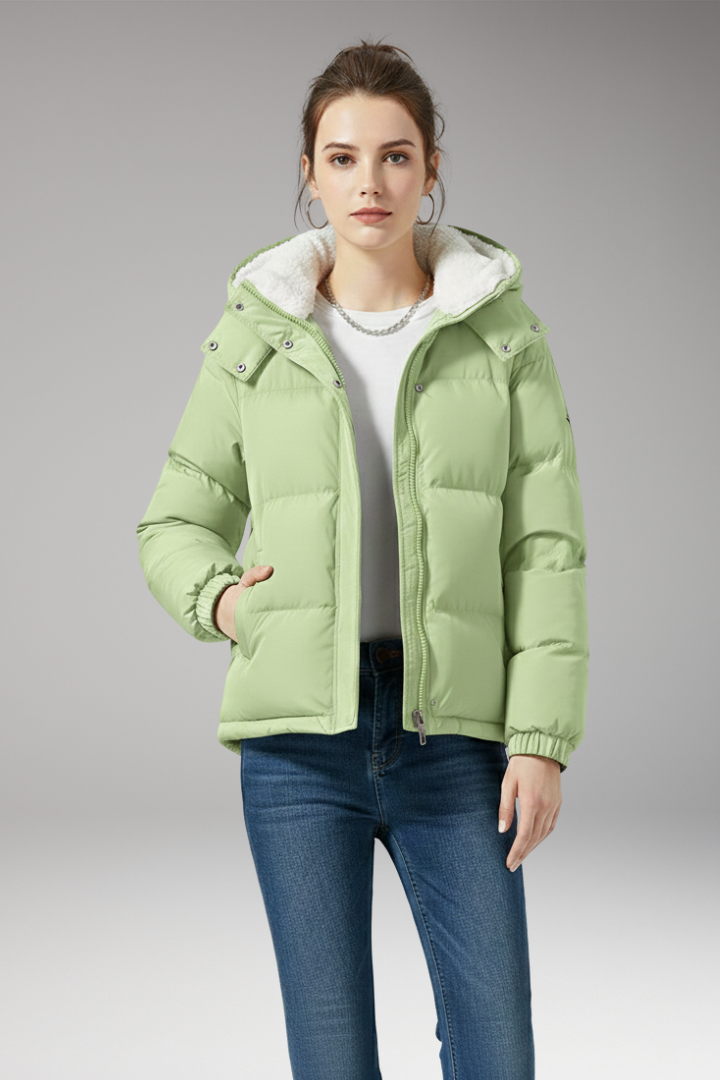 Women's Jacket with Hood and Fleece Lining