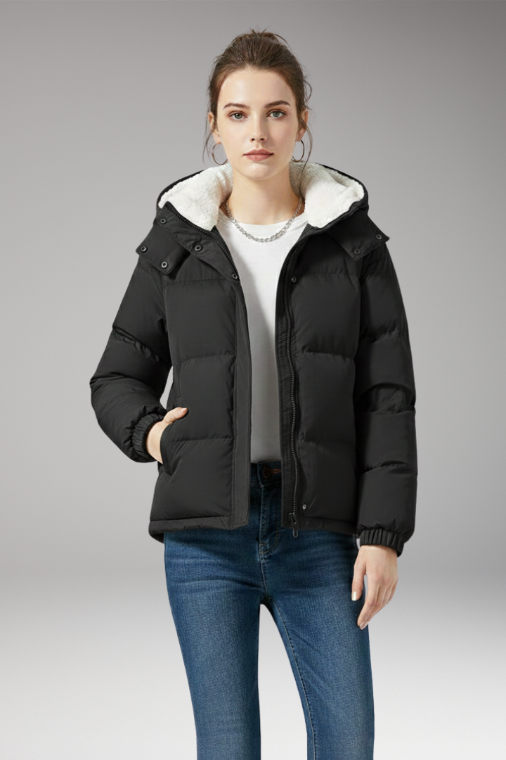 Women's Jacket with Hood and Fleece Lining