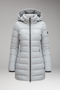 Women's Jacket with Hood and Quilted Surface