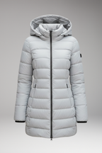 Women's Jacket with Hood and Quilted Surface