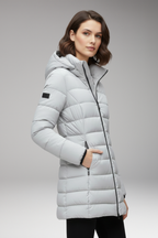 Women's Jacket with Hood and Quilted Surface