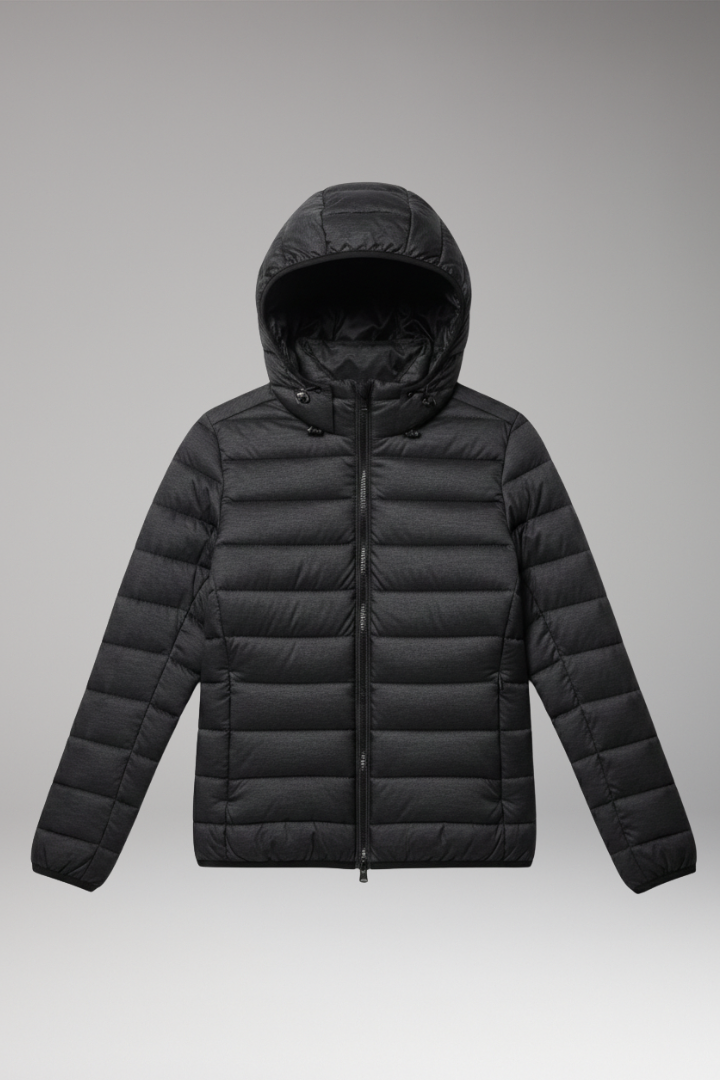 Women's Jacket with Hood and Textured Surface