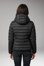 Women's Jacket with Hood and Textured Surface