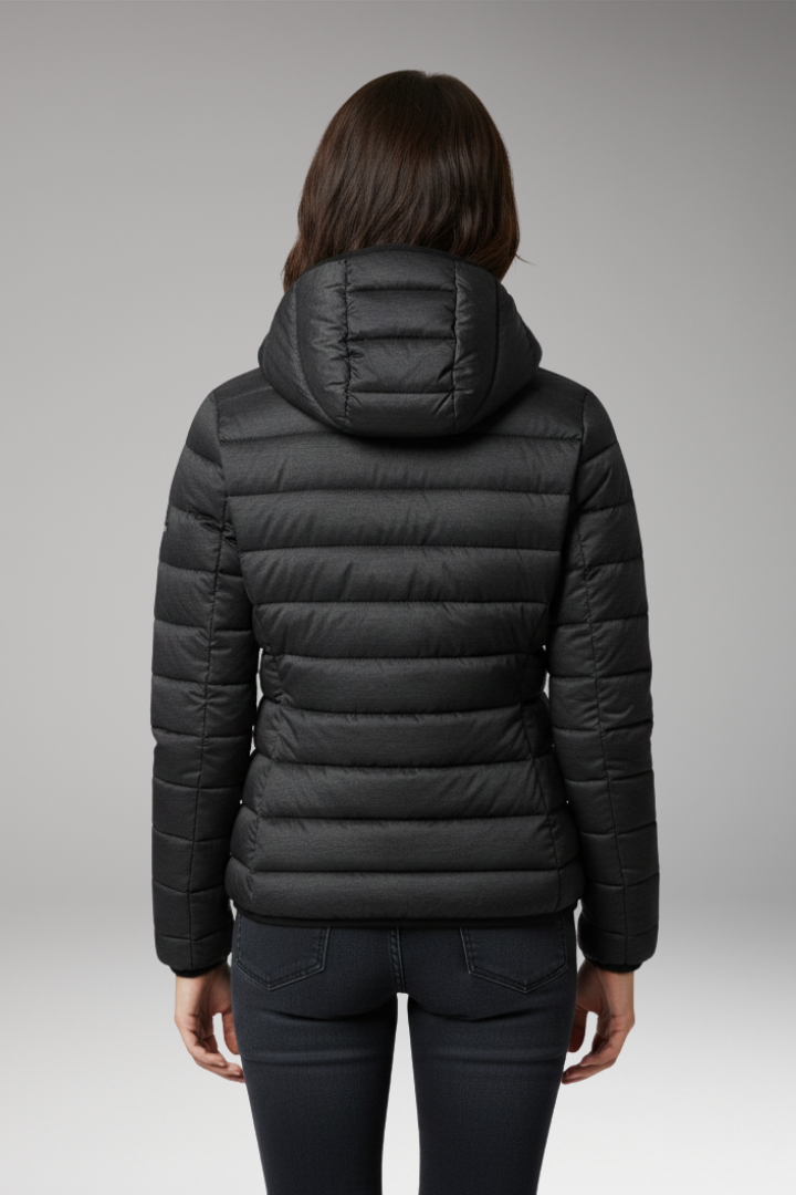 Women's Jacket with Hood and Textured Surface